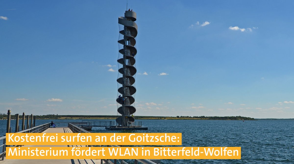 Gäste &amp; Einwohner:innen in #Bitterfeld-Wolfen können am Industrie- &amp; Filmmuseum #Wolfen &amp; der Musik-Galerie an der #Goitzsche bald öffentliches WLAN nutzen. Staatssekretär <a href="/WuenschThomas/">Thomas Wünsch</a> überreicht Förderbescheide über 116.000 € an Landrat <a href="/larauschuabi/">Uwe Schulze</a>. mw.sachsen-anhalt.de/news-detail/ne…