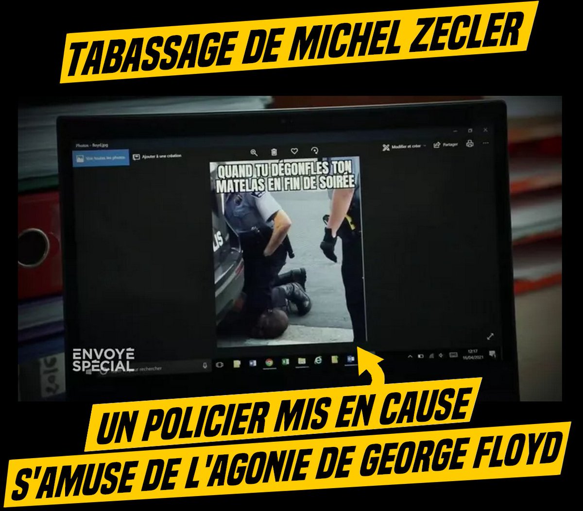 RACISME & IMPUNITÉ : UN AGENT QUI A TABASSÉ MICHEL ZECLER S'AMUSE DE L'AGONIE DE GEORGE FLOYD- Déshumanisation et barbarie en uniforme - #Racisme  #ViolencesPolicières  #ImpunitéPolicière  #ÉtatPolicier