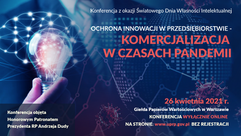 26/04 📅 z okazji Światowego Dnia Własności Intelektualnej zapraszamy na konferencję „Ochrona innowacji w przedsiębiorstwie - komercjalizacja w czasach pandemii” organizowaną przez <a href="/UPRP_GOV_PL/">Urząd Patentowy RP</a>, w której udział weźmie <a href="/marek_dietl/">Marek Dietl</a>, Prezes #GPW. 

👉🏽 bit.ly/3mNeEKQ