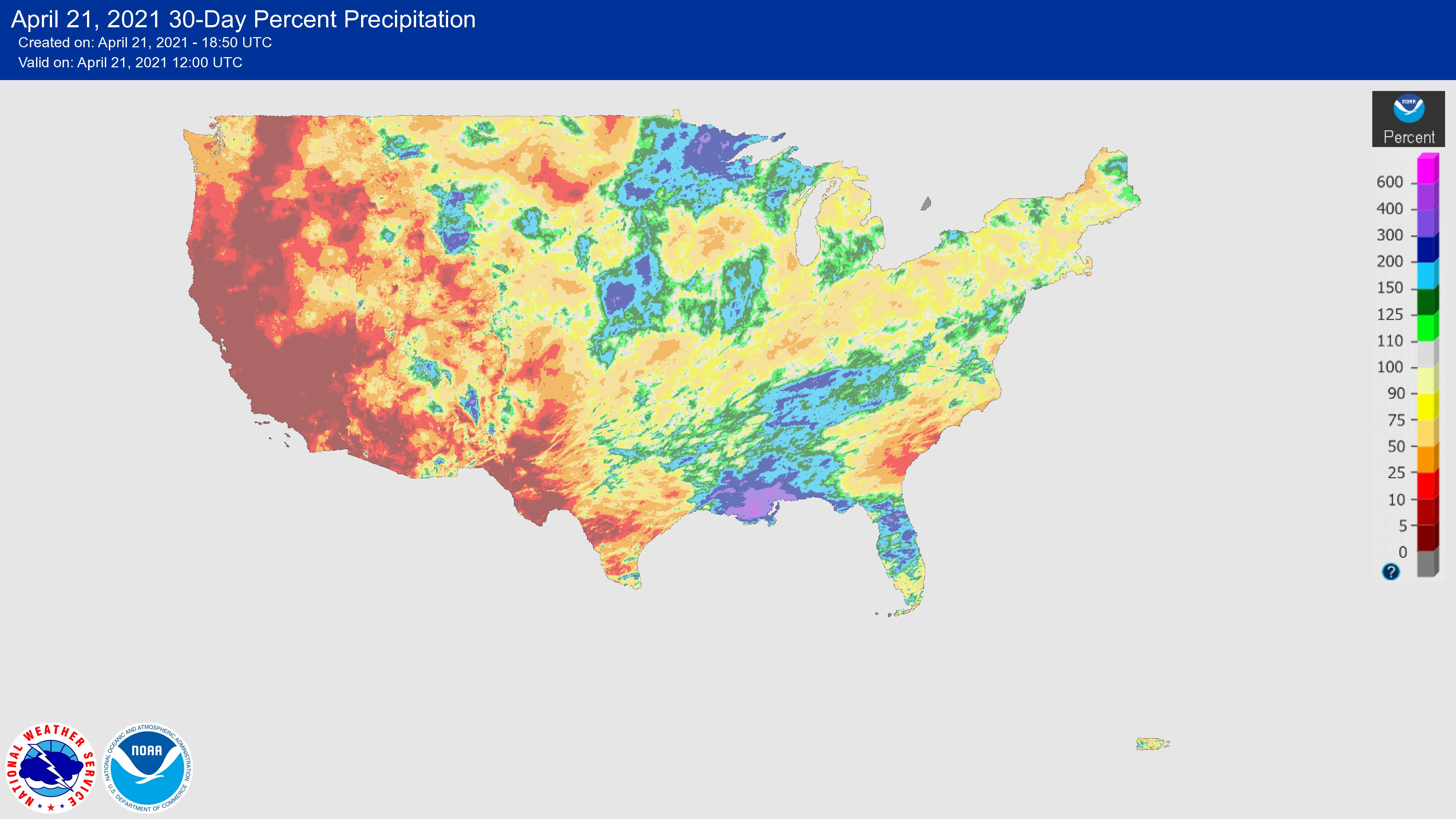 20 April 2021 Drought Monitor map | credit N I D I S drought dot gov on twitter
