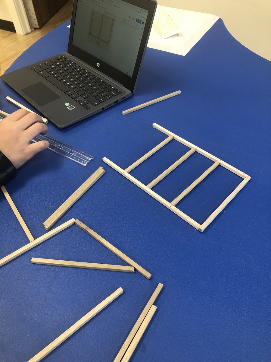 Fifth grade GATEways students have begun creating miniature studios out of balsa wood. They have loved putting their fraction skills to work! #STEAMEducation #ittakesmoretobeabulldog