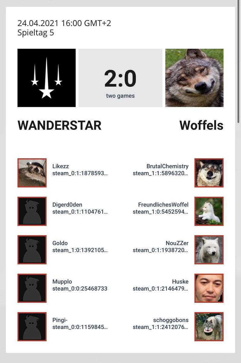 WANDERSTARorg's tweet photo. We are winning our next Game 2:0 because all Enemies got disqualified due to one cheating ban! 9-1 now in #99Liga #wanderstar https://t.co/GT4c5QoIu7