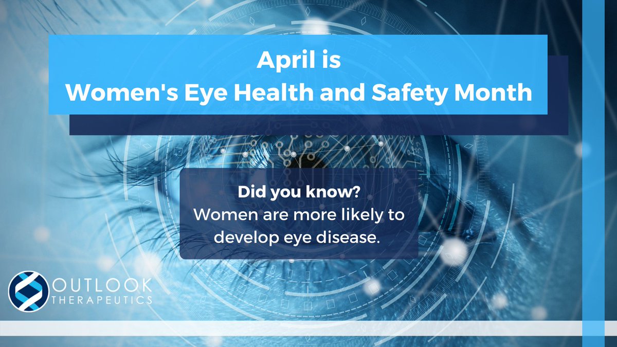 April is #WomensEyeHealth and Safety Month. Outlook Therapeutics advises everyone to get annual dilated eye exams to detect early-stage eye disease and to wear eye protection to prevent damage. #wetAMD $OTLK