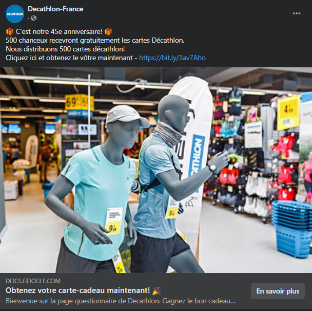 NicolasDilain's tweet photo. La capture de la fausse Pub Facebook https://t.co/EhTMXfxZxv