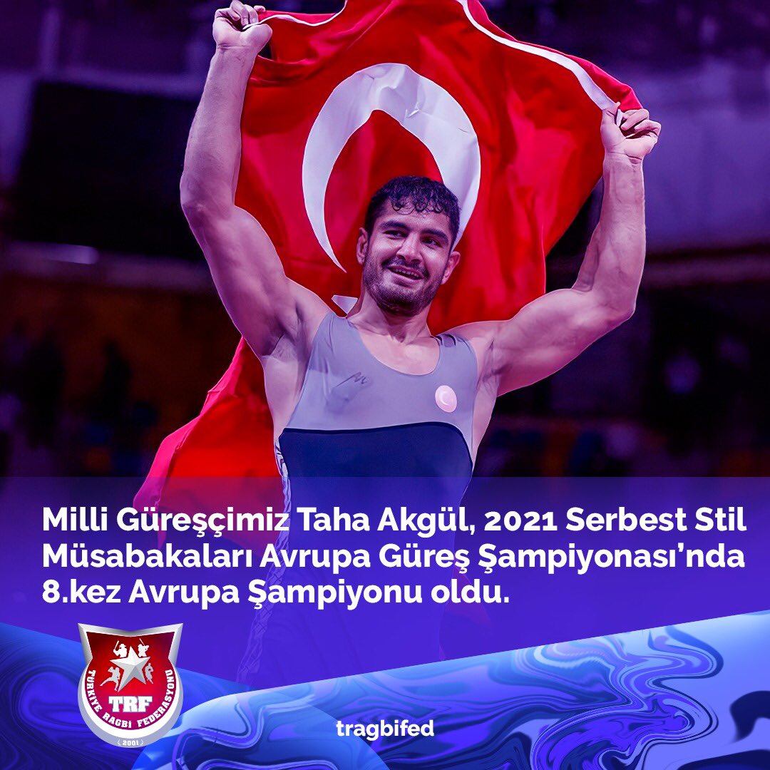 TEBRİKLER ŞAMPİYON

Milli Güreşçimiz Taha Akgül, 2021 Serbest Stil
Müsabakaları Avrupa Güreş Şampiyonası’nda 
8.kez Avrupa Şampiyonu oldu.

Ülkemize madalya kazandıran tüm sporcularımızı tebrik ediyor başarılarının devamını diliyoruz.