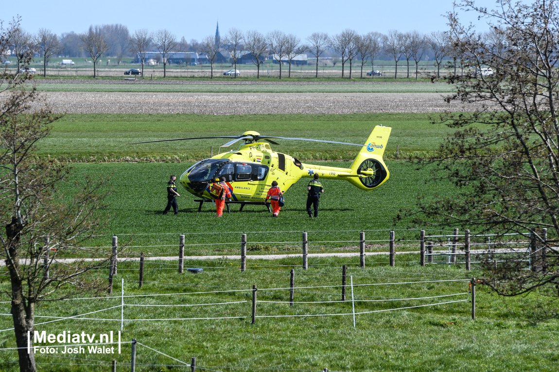 Melding traumahelikopter Woudsedijk-Zuid Woubrugge