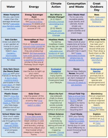 Happy Earth Day!🌍
How will you be celebrating Earth Day today? If you still need ideas, check out our Earth Month activity board! ➡️parkwayschools.net/cms/lib/MO0193…
