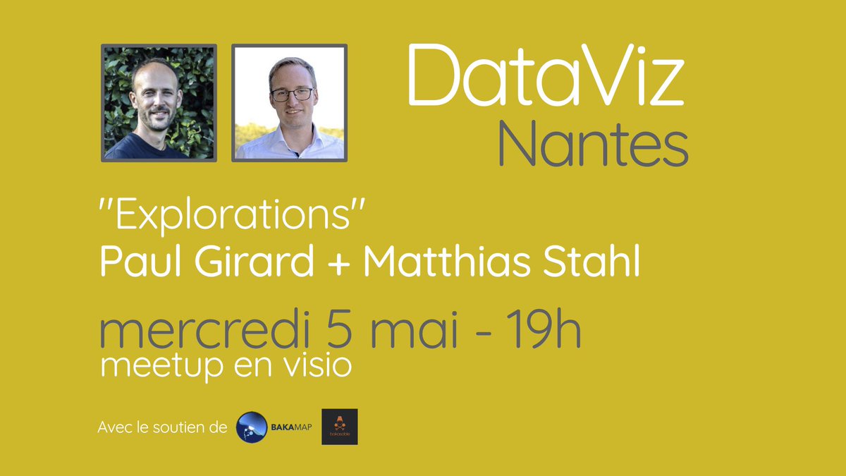 Nantes Dataviz (@nantesdataviz) on Twitter photo Prochain meetup DataViz Nantes, le 5 mai à 19h en visio, avec <a href="/paulanomalie/">@paulanomalie@piaille.fr</a> et <a href="/h_i_g_s_c_h/">Matthias Stahl 🇪🇺</a> meetup.com/fr-FR/DataViz-… Prochain meetup DataViz Nantes, le 5 mai à 19h en visio, avec <a href="/paulanomalie/">@paulanomalie@piaille.fr</a> et <a href="/h_i_g_s_c_h/">Matthias Stahl 🇪🇺</a> meetup.com/fr-FR/DataViz-…