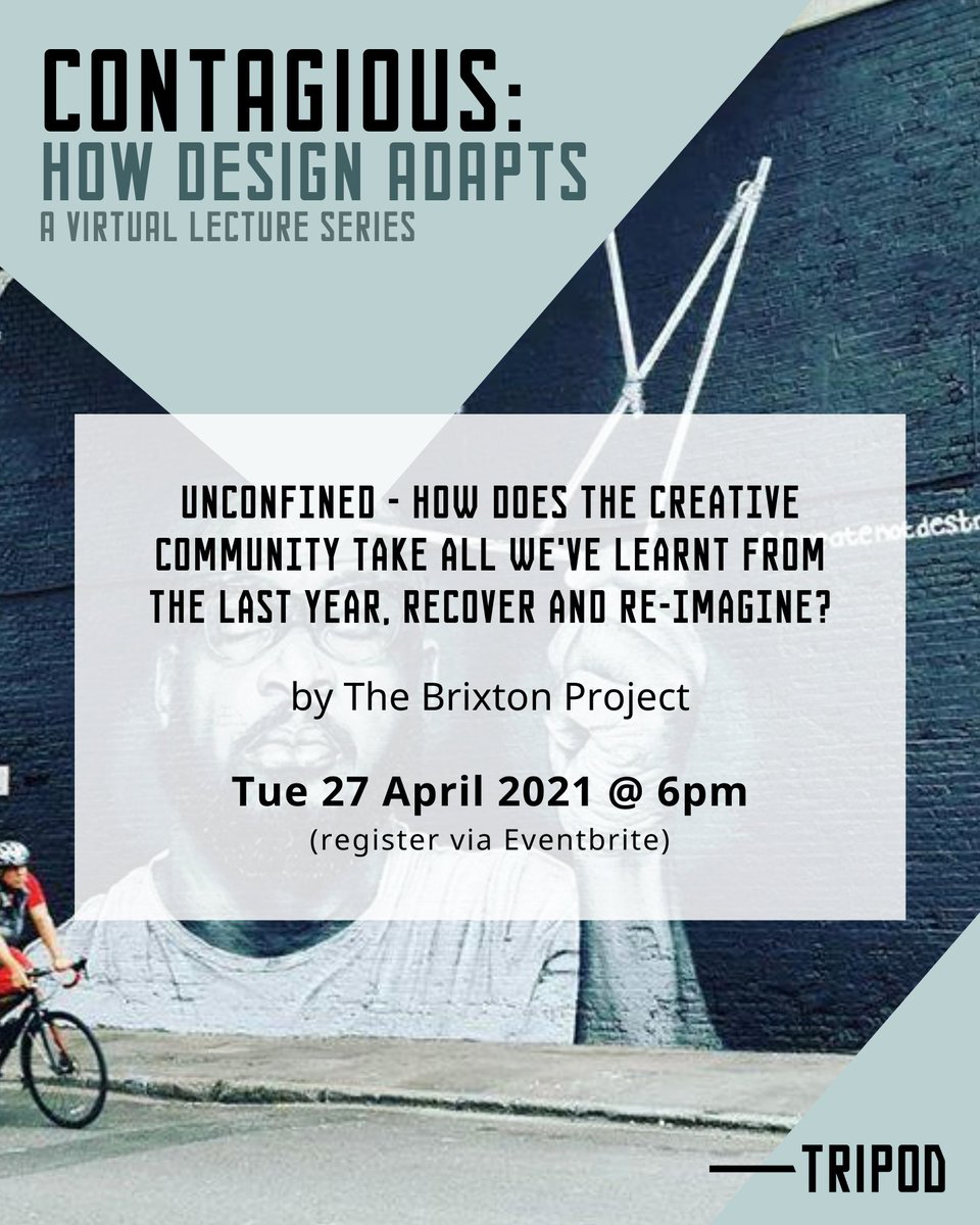 Calling all creatives and Lambeth locals! Join us for a free virtual lecture by <a href="/BrixtonProject/">The Brixton Project</a> about lessons learned from the last year. Register now for event on 27 April - bit.ly/BrixtonProject…