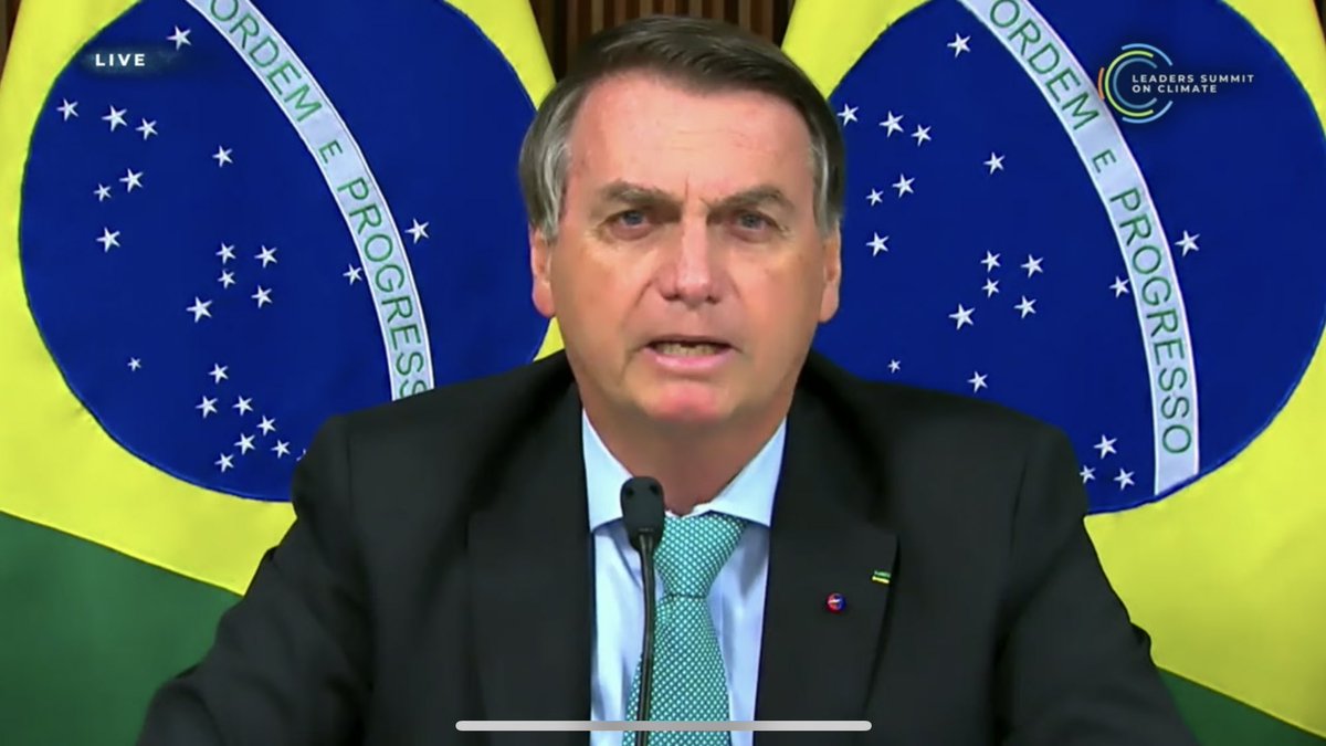 Brazil’s Jair Bolsonaro said a few things worth noting:> Pledges to become climate neutral by 2050, bringing the goal forward by 10 years> End illegal deforestation by 2030 (note: they previously agreed to end deforestation by 2020)