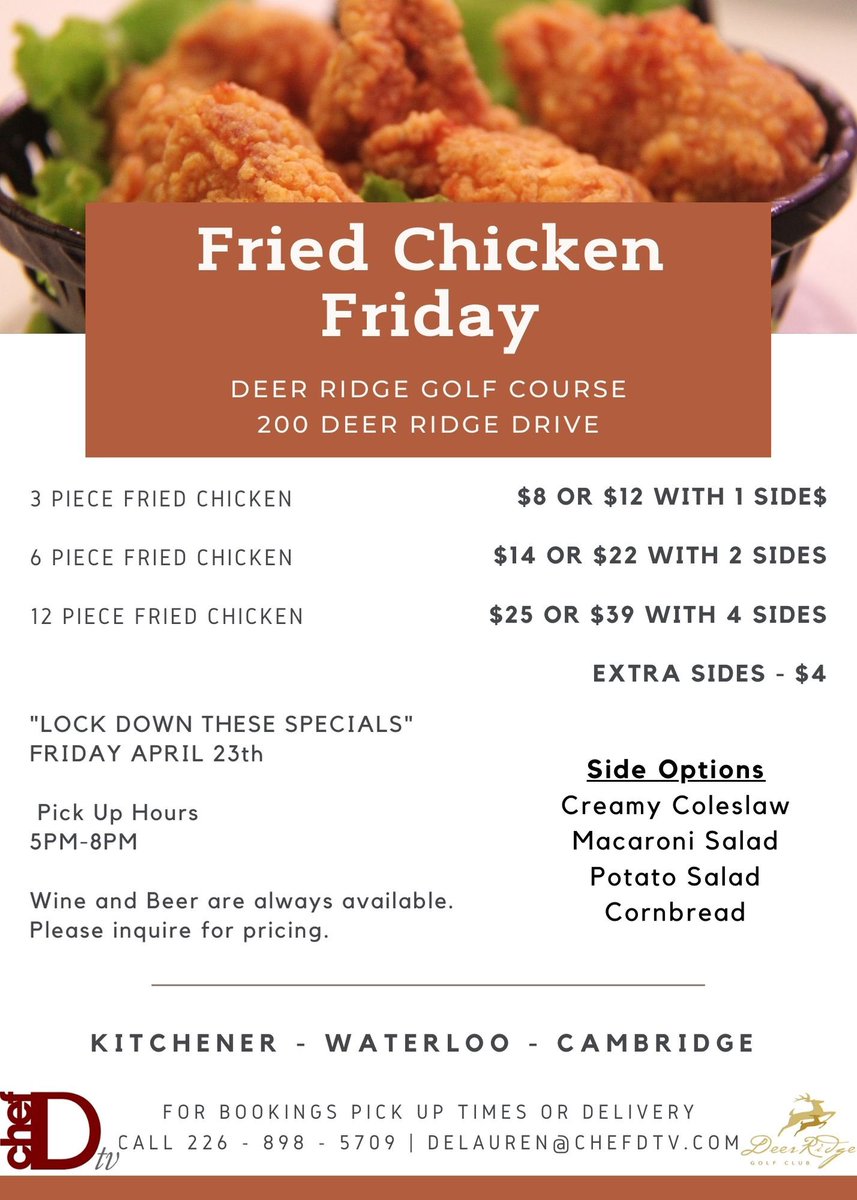 Fried Chicken Friday tomorrow. We sold out last time so pre orders are now open! Thanks as always for your support!