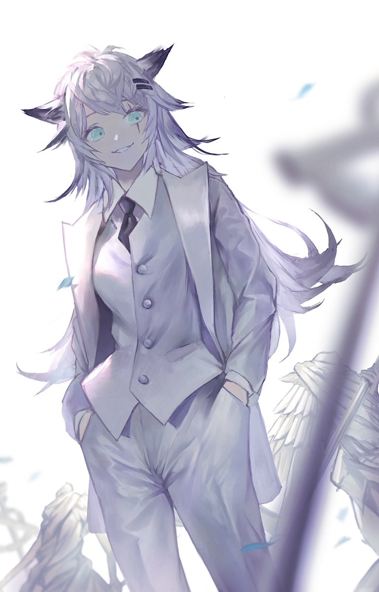 白スーツラップランド描いた！
#アークナイツ　#明日方舟