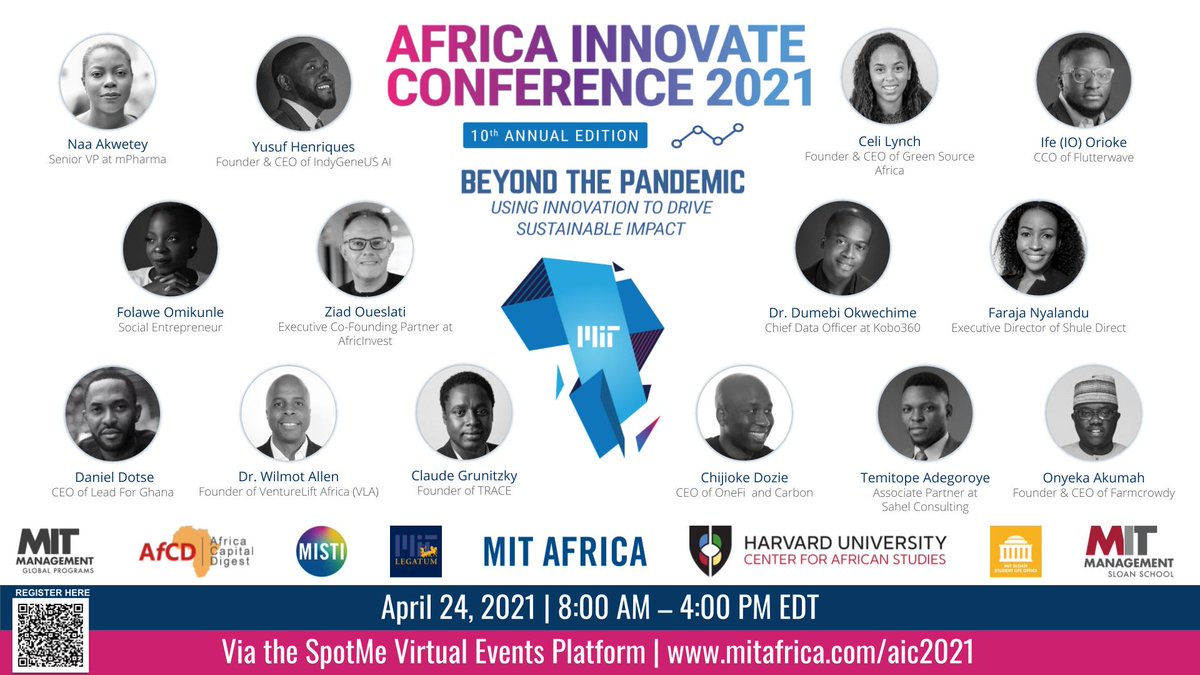 Tavneet Suri (@suritavneet) on Twitter photo Join us for the <a href="/MITSloan/">MIT Sloan School of Management</a> Annual Africa Innovate Conference!!
10th year of our conference and it is FREE
April 24th 2021, 8AM-4PM
Register here: tinyurl.com/333enxud
Learn more about conference here: mitafrica.com/aic2021.html
<a href="/MITAFRICA/">MIT-AFRICA</a> <a href="/MIT/">Massachusetts Institute of Technology (MIT)</a> Join us for the <a href="/MITSloan/">MIT Sloan School of Management</a> Annual Africa Innovate Conference!!
10th year of our conference and it is FREE
April 24th 2021, 8AM-4PM
Register here: tinyurl.com/333enxud
Learn more about conference here: mitafrica.com/aic2021.html
<a href="/MITAFRICA/">MIT-AFRICA</a> <a href="/MIT/">Massachusetts Institute of Technology (MIT)</a>
