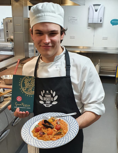 Boom! May we present the Young Risotto Chef of the Year 2021 - Chef Orin Perry from Reading. Very well done indeed..