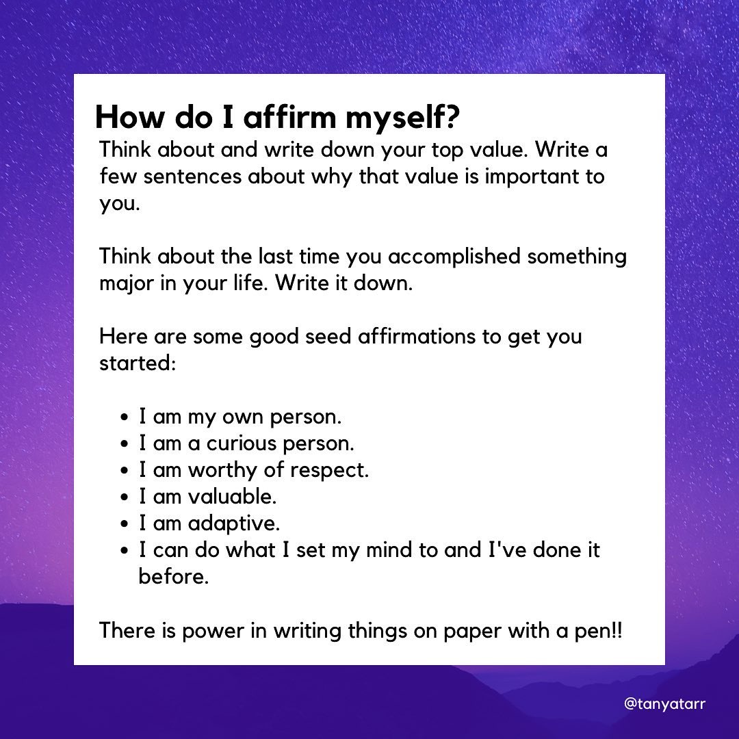 If you need some seed affirmations, here are some suggestions!Affirmations are NOT going to fix injustice in the world, but that’s not their purpose. Affirmations are psychological and spiritual VITAMINS. They buffer and protect our hearts.