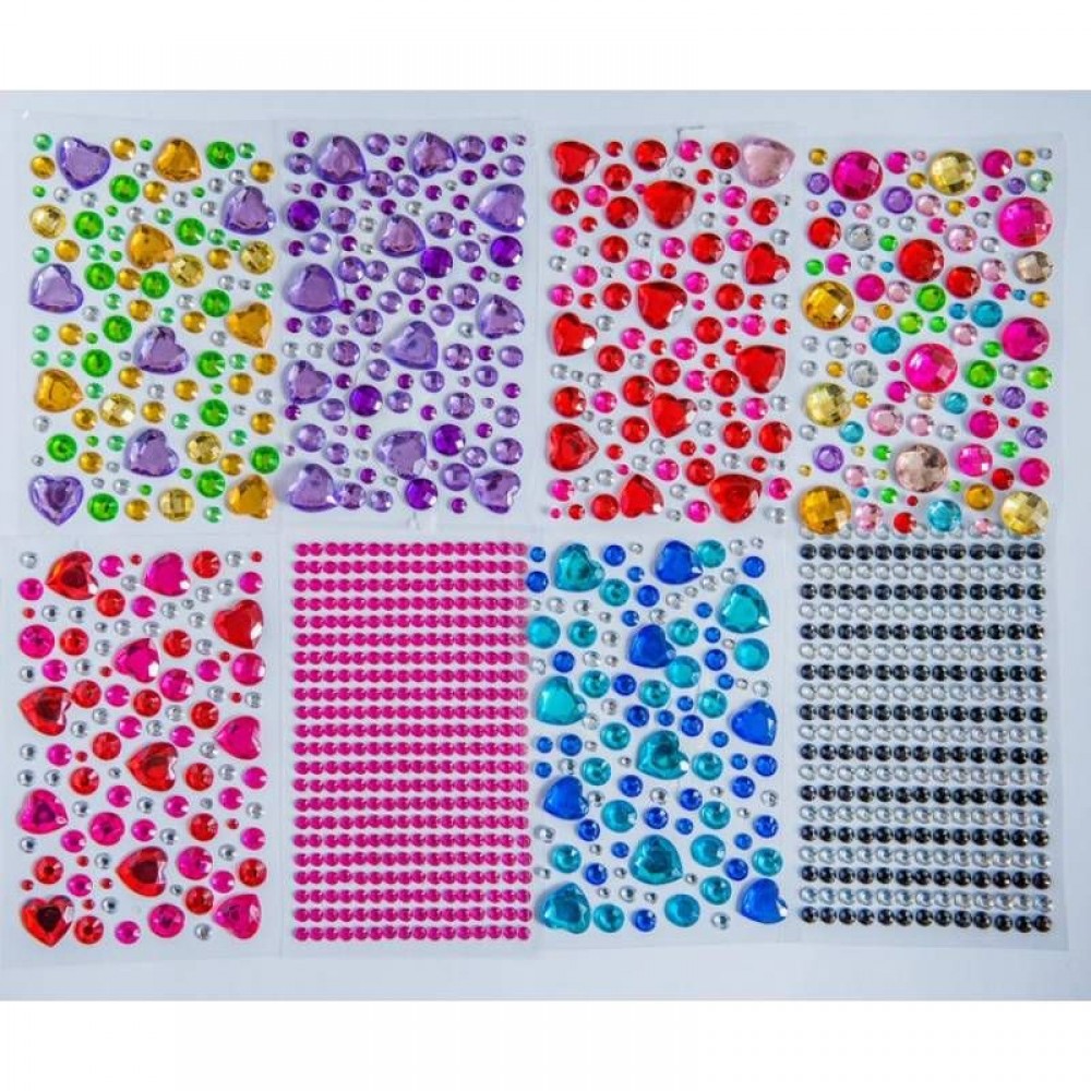 наклейки со стразиками. наклейки-стразы/"жемчуг. наклейки стразы. 5х20см ассорти. наклейки детские "стразы".