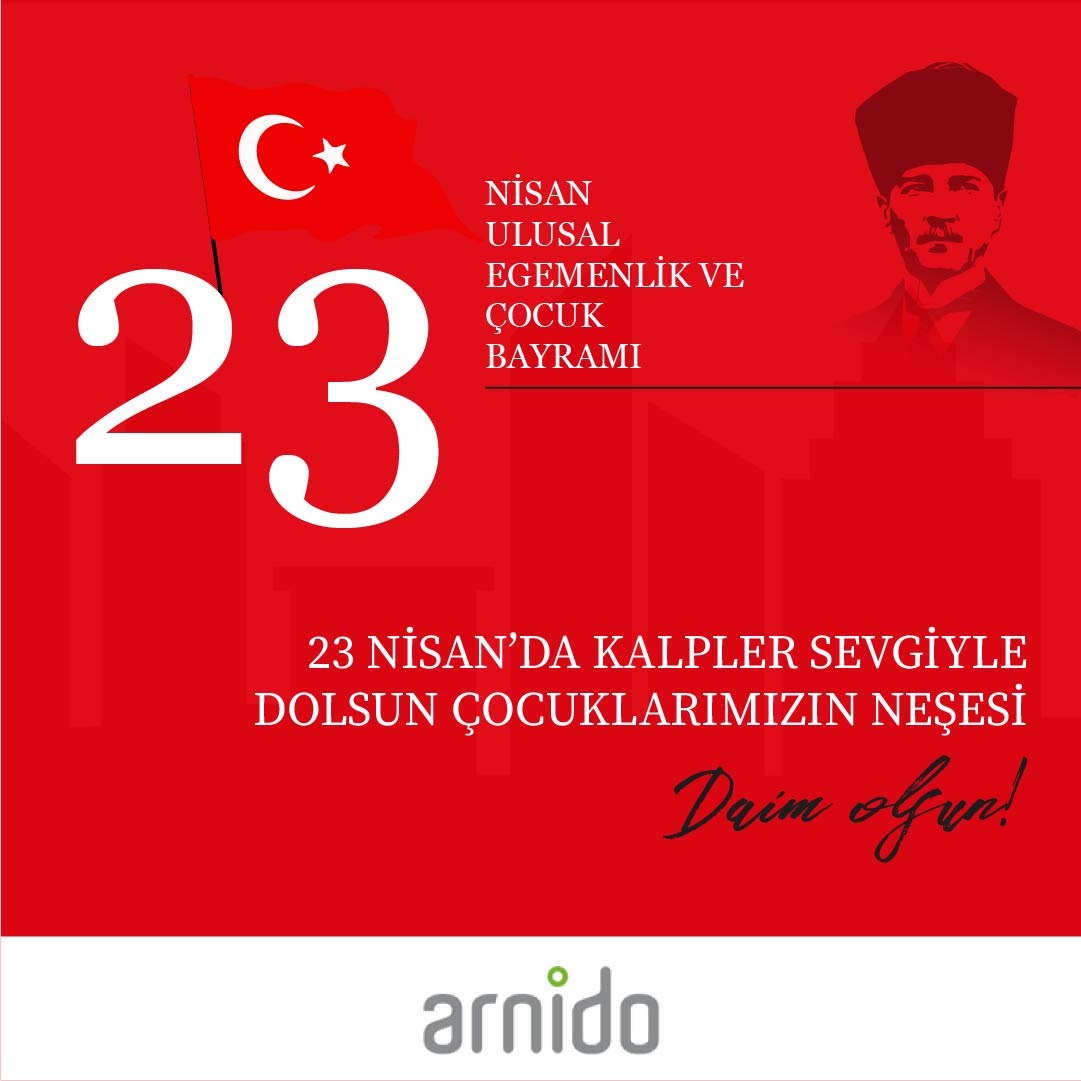 Umut dolu aydınlık yarınların sahibi çocuklarımız
Ulusal Egemenlik ve Çocuk Bayramı’nız kutlu olsun!

#23NisanUlusalEgemenlikveÇocukBayramı #KutluOlsun #23Nisan #Arnido