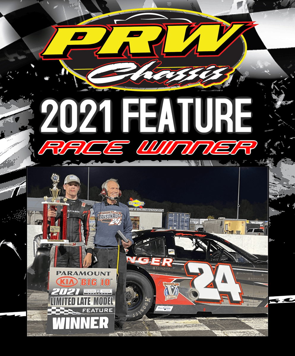 PRWchassis's tweet photo. “It feels great to get the second win at @hickoryspeedway. I definitely owe big thanks to the whole CSR team. They work hard to make sure I had the car to win.” That was winner @RuffBryson taking his 2nd victory of the year. #PRWChassis #BrysonRuffRacing #Winner #LimitedLateModel https://t.co/HhGoJMaDgP