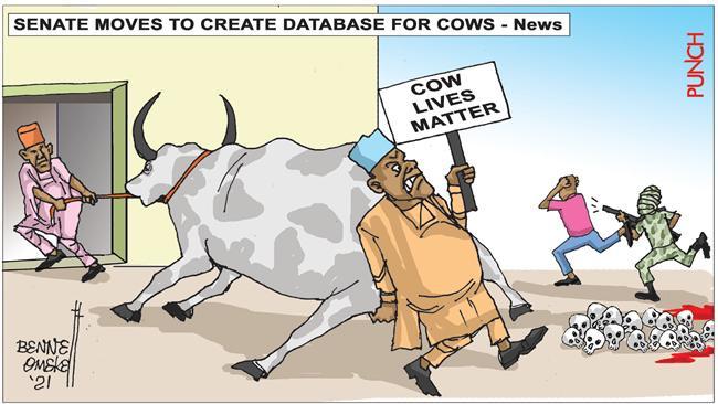 Real_AmakaIke's tweet image. Cartoon speaks volume.
#CowLives really matters to Aso Rock and Fulani cabals.