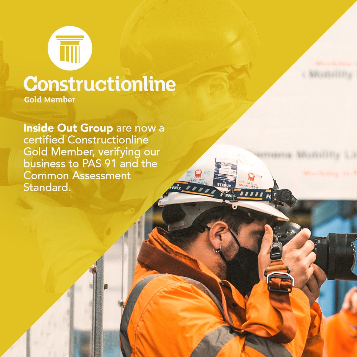 We're pleased to have received our Constructionline Gold Certificate, verifying our business to PAS 91 and the Common Assessment Standard.