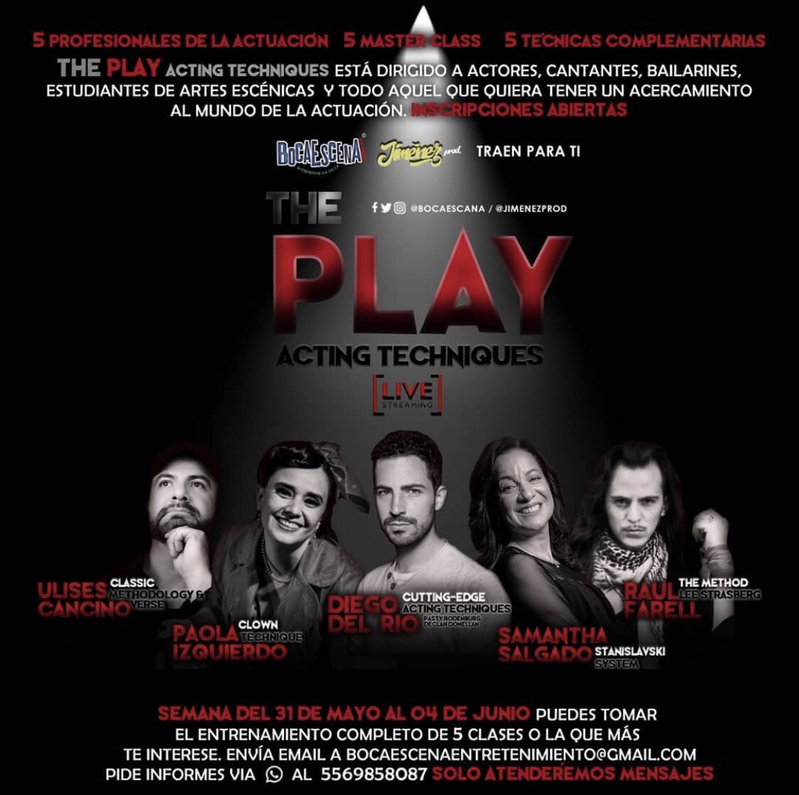 Jiménez Producciones (@jimenezprod) on Twitter photo Inscripciones abiertas para el próximo taller que organizamos junto con <a href="/BocaEscena/">BocaEscena Entr.</a> , #ThePlay #ActingTechniques ¡Te esperamos! Inscripciones abiertas para el próximo taller que organizamos junto con <a href="/BocaEscena/">BocaEscena Entr.</a> , #ThePlay #ActingTechniques ¡Te esperamos!