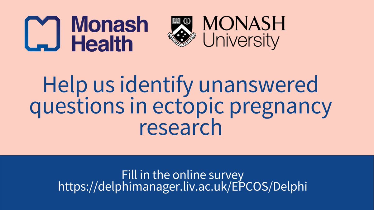Ectopic Pregnancy COS (@cosectopic) on Twitter photo Just 8 days left to help us shape future research in #ectopicpregnancy
Which outcomes are important? Tell us on delphimanager.liv.ac.uk/EPCOS/Delphi
<a href="/horne_research/">Andrew Horne</a> <a href="/JamesMNDuffy/">Dr James M N Duffy</a> <a href="/TheEPT/">The Ectopic Pregnancy Trust</a> Just 8 days left to help us shape future research in #ectopicpregnancy
Which outcomes are important? Tell us on delphimanager.liv.ac.uk/EPCOS/Delphi
<a href="/horne_research/">Andrew Horne</a> <a href="/JamesMNDuffy/">Dr James M N Duffy</a> <a href="/TheEPT/">The Ectopic Pregnancy Trust</a>