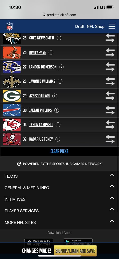 Flizz13's tweet photo. @AdamFarinato I like your predictions, but I really think they take Mac Jones at 3. I think the 49ers think he can be a game manager right away, that shook things up for the rest of my picks lol https://t.co/jW7DxndB7B
