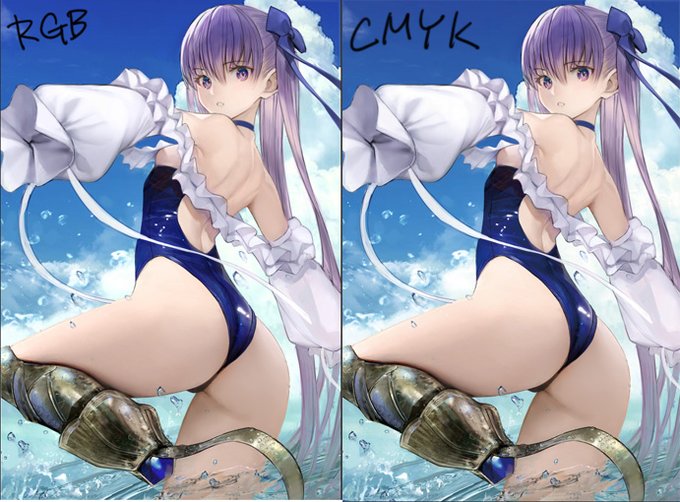 皆には内緒なんだけどフォトショップのプロファイル変換で相対的な色域を維持で殆ど色を変えずにRGBからCMYKに変えられるよ!! https://t.co/mTfGs9OBRT 