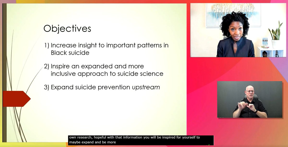 socworkpodcast's tweet photo. @rheedawalkerphd acknowledges that many people (aka white people) learned in May 2020 that most Black Americans live with daily racism-related stressors. She's connecting the dots that suicide among Black Americans don't seem to follow the national trends.  #AAS21 https://t.co/3JUb7VLTl2