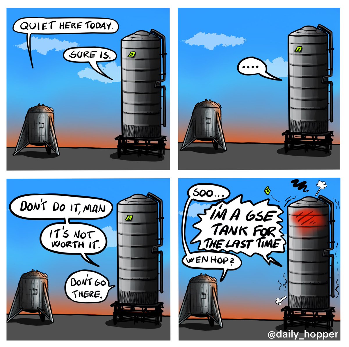 daily_hopper's tweet photo. Must be hoppening any day now..

@SpaceX #space #spacex #wenhop #Bocachica #nasa #sn15 https://t.co/uybZvxxaTl