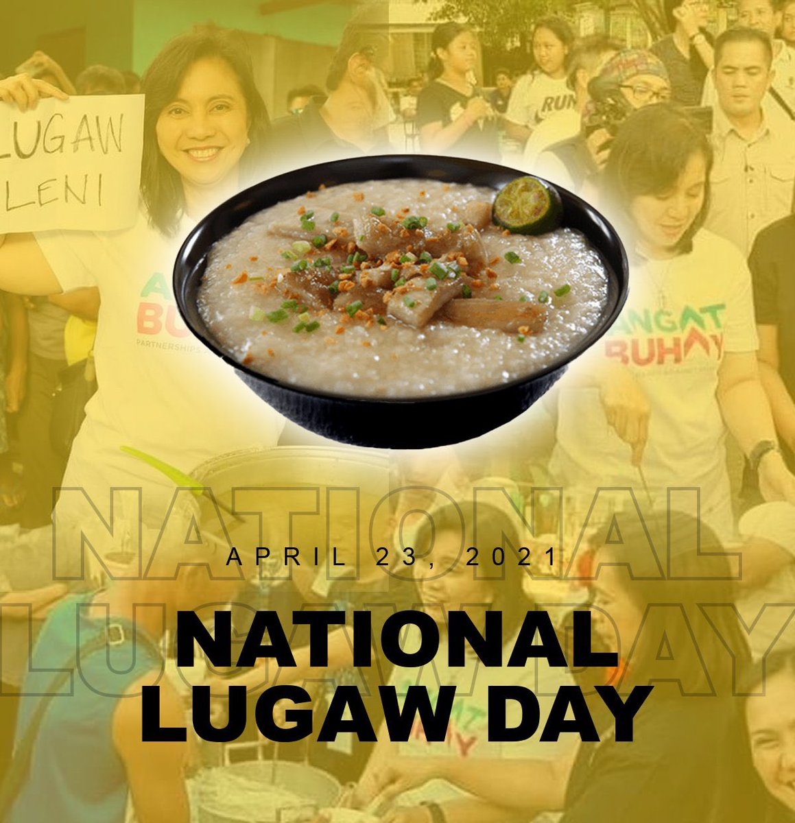 john_rcg's tweet photo. Excited to celebrate VP @lenirobredo birthday by serving 900 lugaw sa dagdagatan kids. #Laylayan #nationalLugawDay #LetLeniLead https://t.co/0WMXEqKTFU