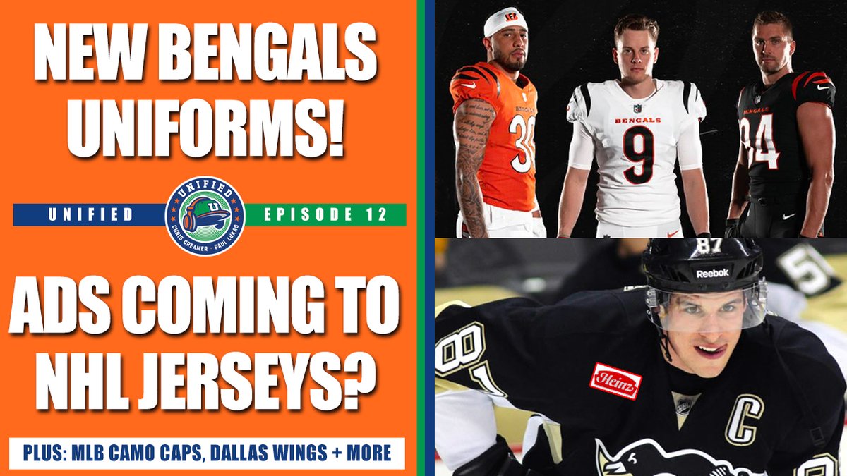 unifiedcast's tweet photo. Episode 12: The Bengals' new unis, NHL uni ads, MLB camo caps, and more!

Apple: https://t.co/q6mDMUJSqm
Google: https://t.co/zrdHegyF8j
Spotify: https://t.co/AeIShMZsFe
TuneIn: https://t.co/aJsNWwKZmW
YouTube: https://t.co/YN0IoerB8R
Show Notes: https://t.co/L6GenpGKLp https://t.co/XQfElWWzqw