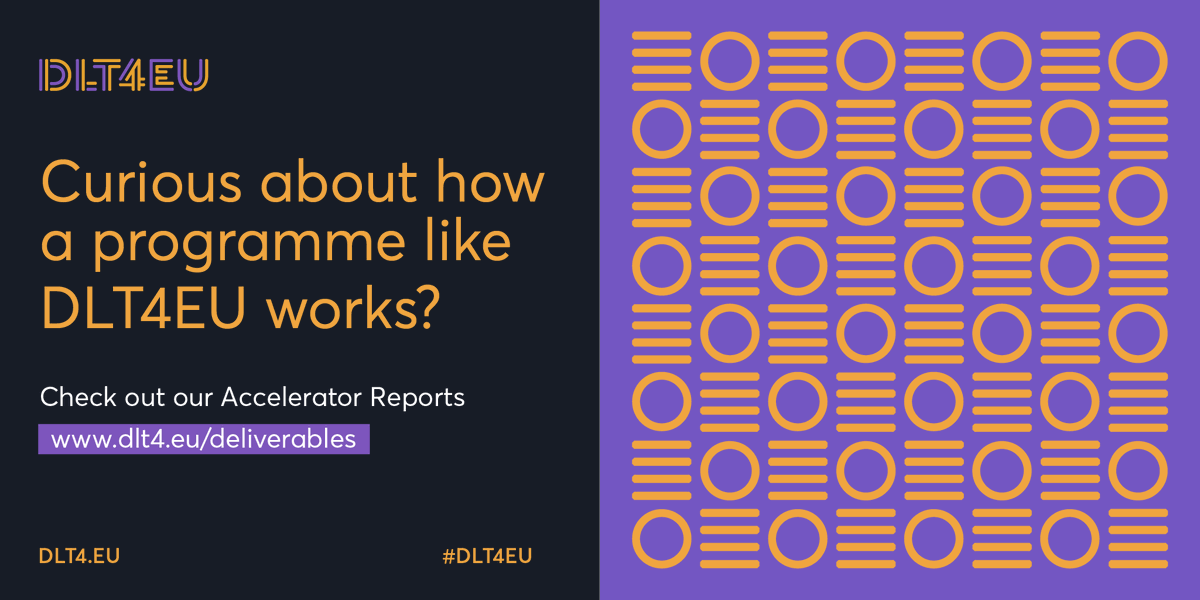 dlt4eu's tweet photo. Interested in how we set up a #DLT accelerator? 🚀
Read the #DLT4EU reports to know the insights on how to drive tech to support social & public good.
Download them here👇
https://t.co/yw3vG4pXCS https://t.co/CrdtY0MolD