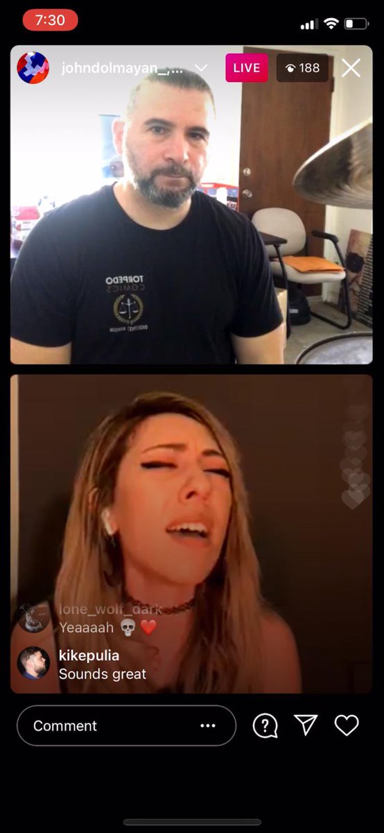 FindingKate's tweet image. So this happened ! I joined @JohnDolmayan from @systemofadown live on IG. The connection lasted 2 mins before it dropped out but hope to do this again soon 🤘🏻