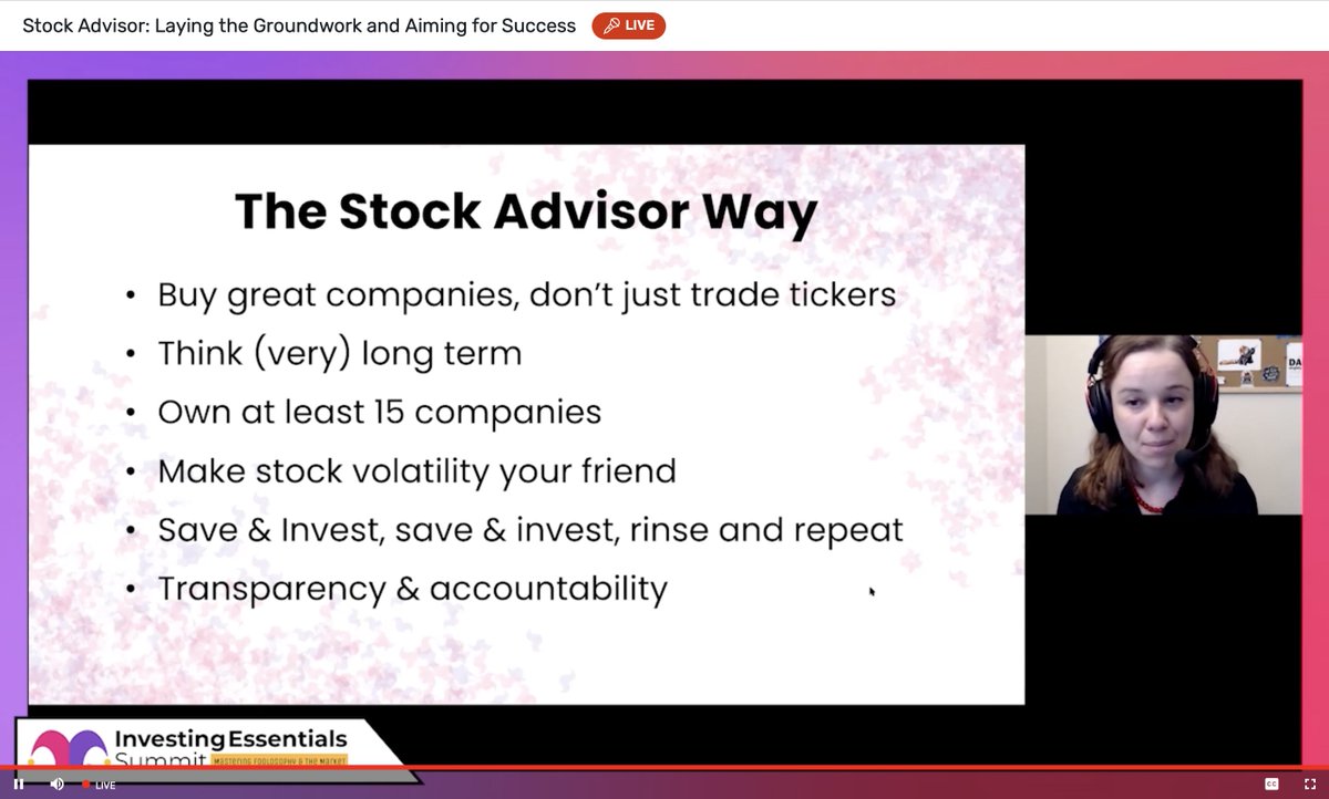 @AliciaAlfiere throwing down The @TMFStockAdvisor Way for members at today's free-for-members Investing Summit. These thoughts have guided me and all my fellow Fools @themotleyfool for a long, long time. 😃 Fool on!