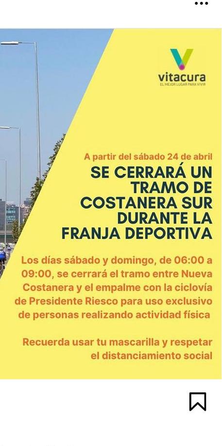Medición de ciclistas en franja #EligeVivirSano del pasado 11/04, que permitió cerrar calle Costanera Sur para la seguridad de los deportistas. <a href="/Map8ong/">ONG Map8</a>
<a href="/MTTStgo/">SeremiTT Región Metropolitana De Santiago</a> <a href="/CedeusChile/">Centro de Desarrollo Urbano Sustentable - CEDEUS</a> <a href="/Urbsustentable/">Urbanismo Sustentable</a>

Por un #SantiagodeChile
mas sano

blog.whw.cl/mediciones-fra…