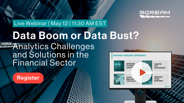 davidakka's tweet photo. Join me for our upcoming webinar, 'Data Boom or Data Bust? Analytics Challenges and Solutions in the Financial Sector.' We'll examine some real-life use cases and share how organizations are utilizing SQream to achieve greater critical insights. Register: https://t.co/pSdti733kx https://t.co/S1KJ1GgEjN