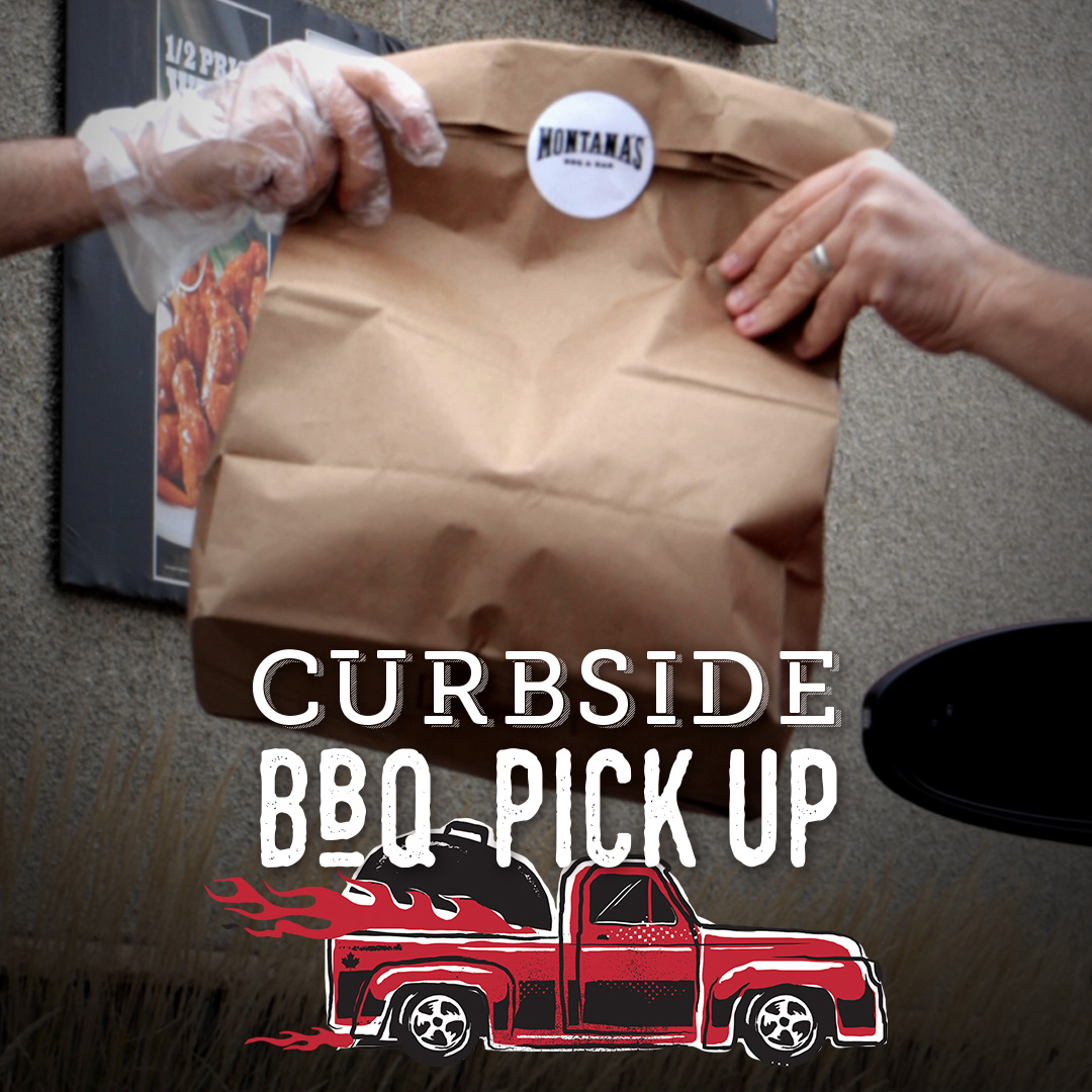 Curbside BBQ Pickup now available!👩🏻‍🍳👉🚗

📱Order Takeout on the Montana's App.
📲Click 'I've arrived'
🙋🏻‍♂️We bring the BBQ to your car door.

#SocialSafely