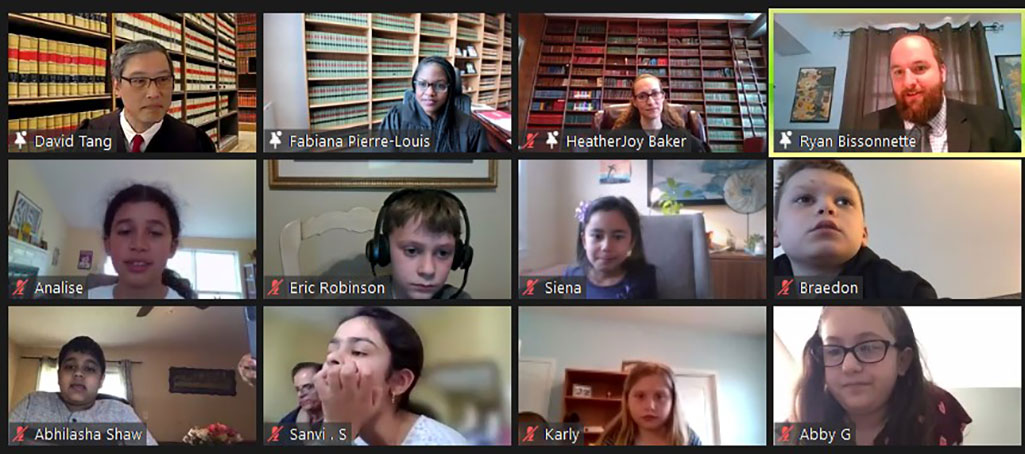 njcourts's tweet image. To Tell the Truth.    

It’s Take Your Child to Work Day today at the NJ Judiciary. 

These kids are participating in a game where they have to figure out which of the 3 people at the top left of the screen is an associate justice of the NJ Supreme Court.

Do you know?
#tyctwd