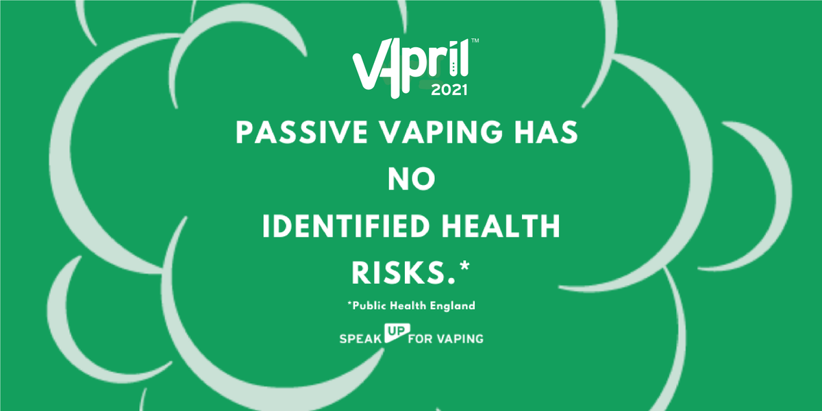 RespVapeIreland's tweet photo. #VapingFact✅: According to research conducted by @PHE_uk passive #vaping has NO identified health risks.

That's why it's important to encourage specific vaping policies that differentiate from combustible cigarette policies. 

#MakeTheSwitch this #VApril https://t.co/Y3ZL4dcfRX