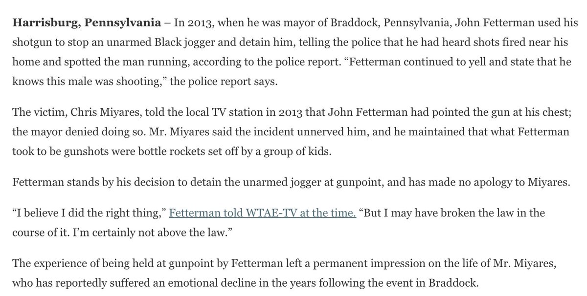 I’m sickened every time I read this story.John Fetterman doesn’t belong in the US Senate.