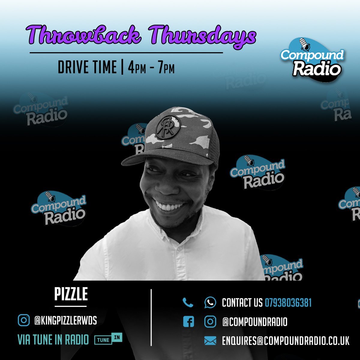 CompoundRadioUK's tweet photo. #Drivetime #DrivetimeWithPizzle
#DrivetimeOnCompound #thoughtofdaday
#LiveRadio #LiveStream #OnAir #Gvo
#ttbthursday #tbt #thursdaysvibe #talkshow #banter #ThursdaysMotivation #traffic #TravelAlerts #unitedkingdom #london #londonuk #worldwide https://t.co/QBI71s3QH8