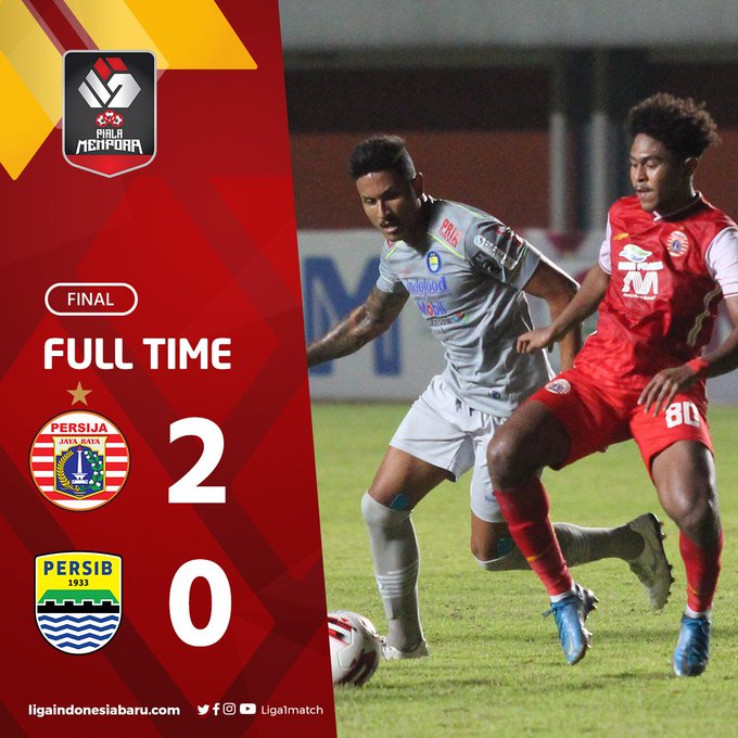 Skor akhir Persija Jakarta 2-0 Persib Bandung