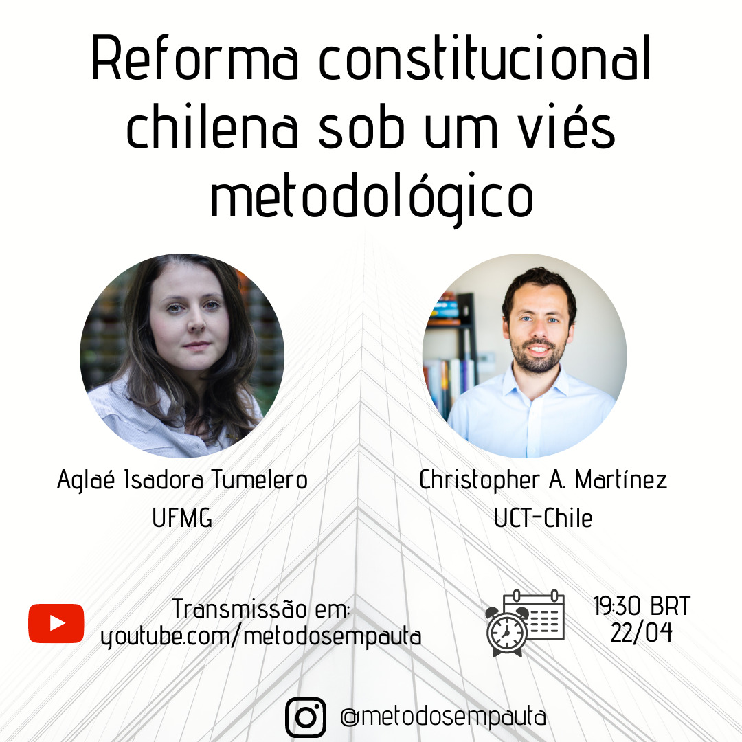 Hoy a las 18:30 hrs. por youtube.com/metodosempauta, @metodosempauta organizó esta actividad en la que discutiremos con @AglaeTumelero   (UFMG y @NetworkPex ) sobre presidencialismo en Chile en el marco del proceso constituyente. [en español]
