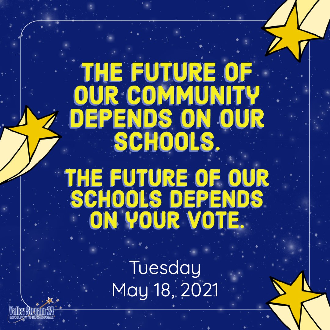 Valley Stream 24 School District (@vs24district) on Twitter photo The Budget Vote is Tuesday, May 18th!
#LookForTheAwesome #VS24
<a href="/DonSturz/">Don Sturz</a> <a href="/ValleyStreamBAS/">Brooklyn Avenue School</a> <a href="/ValleyStreamRWC/">Robert W. Carbonaro School</a> <a href="/ValleyStreamWLB/">William L. Buck School</a> The Budget Vote is Tuesday, May 18th!
#LookForTheAwesome #VS24
<a href="/DonSturz/">Don Sturz</a> <a href="/ValleyStreamBAS/">Brooklyn Avenue School</a> <a href="/ValleyStreamRWC/">Robert W. Carbonaro School</a> <a href="/ValleyStreamWLB/">William L. Buck School</a>