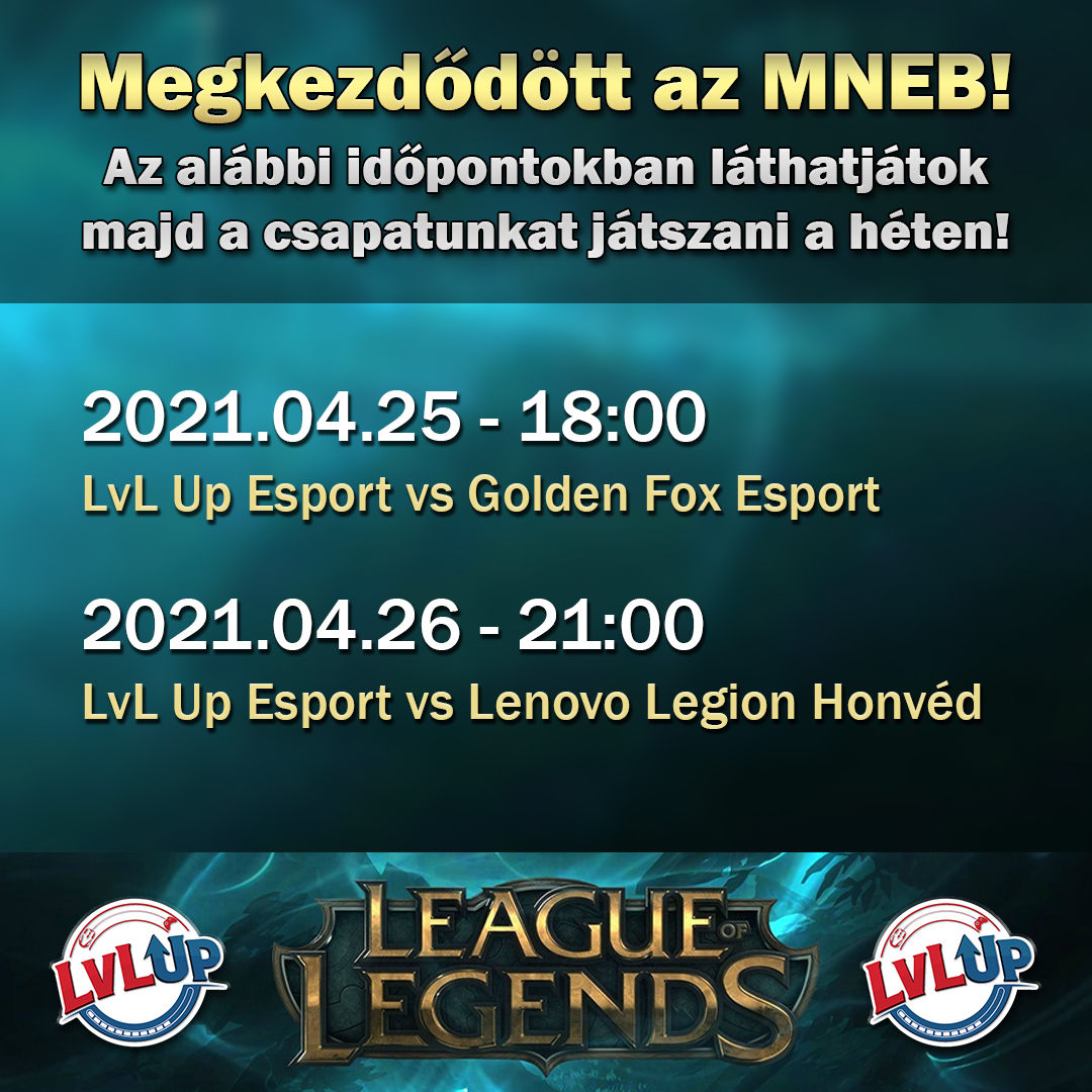 lvl_up_esport's tweet photo. A újdonsült LoL csapatunk bent van az @HungarianEsport -on és elhoztuk nektek a heti verseny időpontokat! 😎

2021.04.25. - 18:00 Ellenfél: Golden Fox Esport
2021.04.26. - 21:00 Ellenfél: Lenovo Legion Honvéd Esport Akadémia 

Helyszín: https://t.co/91C7saVkml

🔴🔵 https://t.co/MI7jRKuJS7