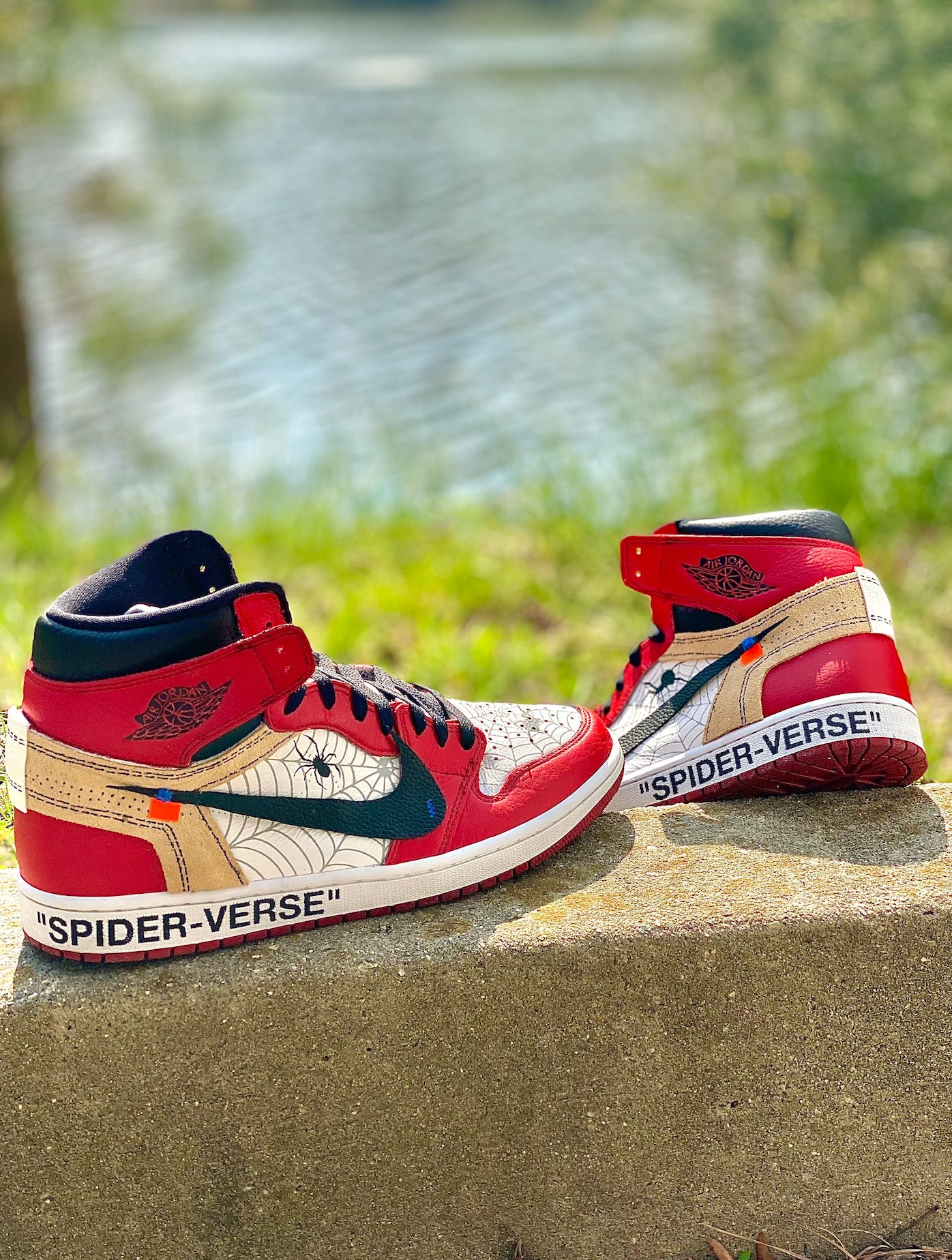 Custom Into the Spiderverse Air Jordan Retro 1 High OG x Off-White x  Miles Morales Spiderman — Q's Custom Sneakers