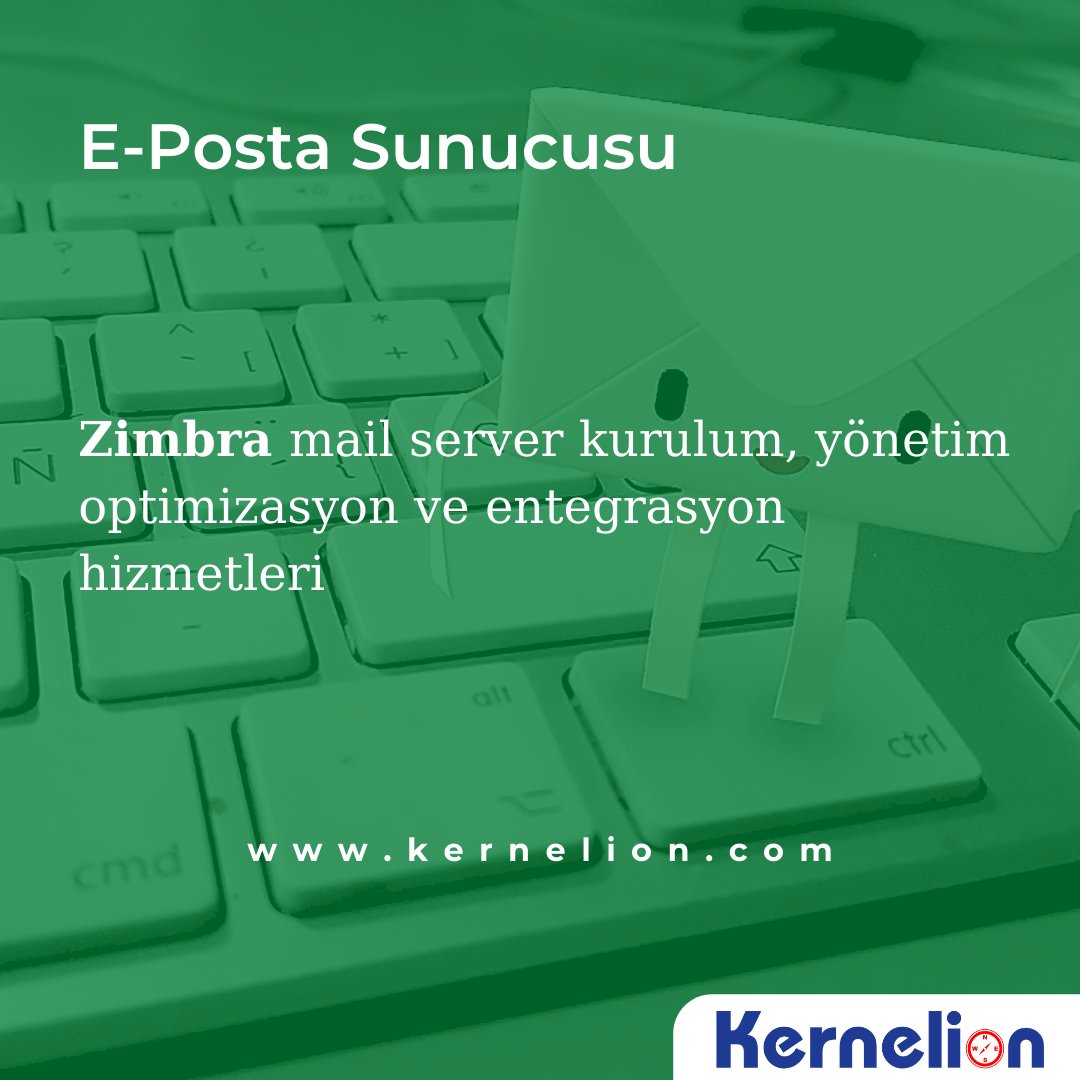 KernelionCom's tweet image. #Zimbra mail server kurulum, yönetim, optimizasyon ve entegrasyon hizmetlerine ihtiyaç duyduğunuzda #Kernelion Teknoloji #email #opensource #açıkkaynak