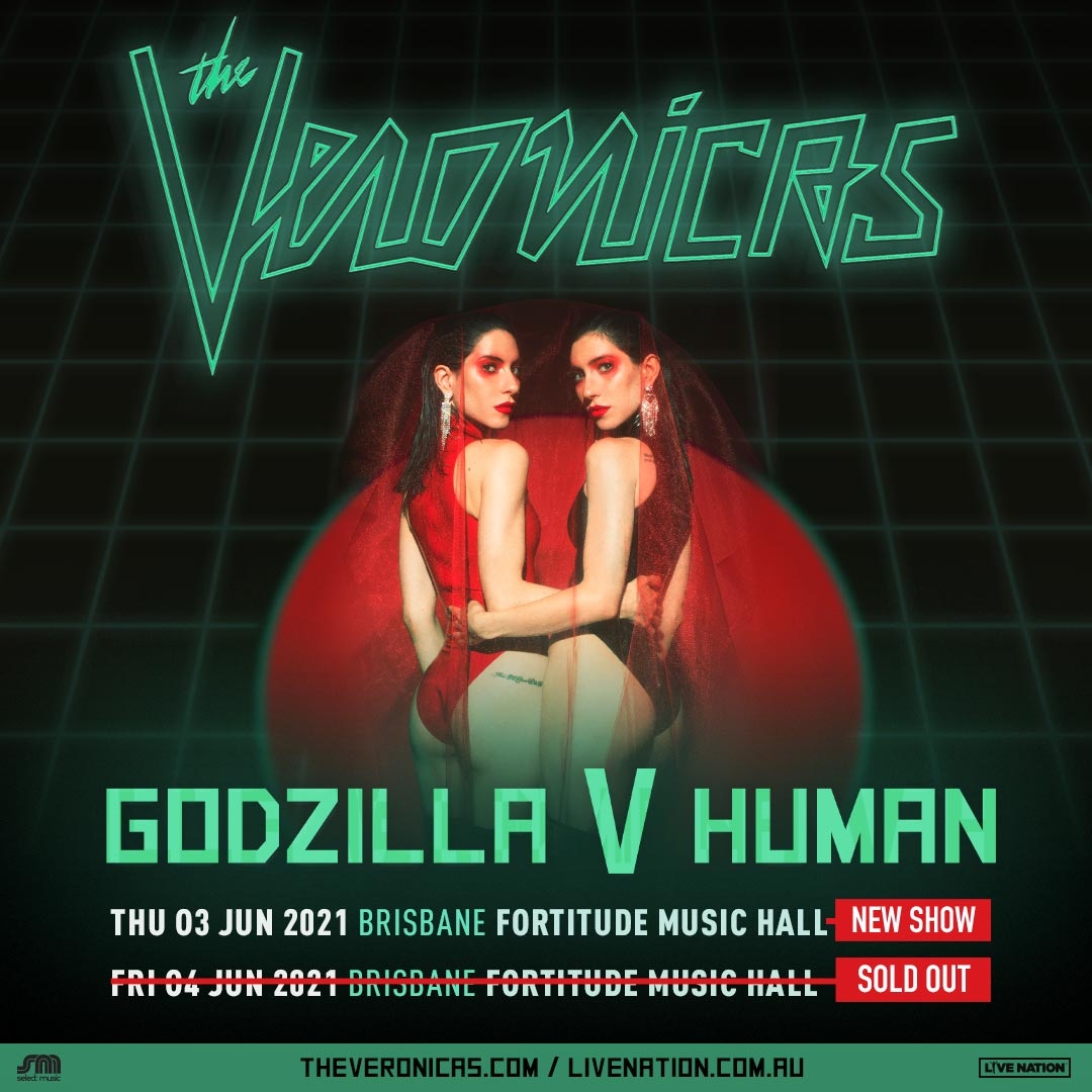 LiveNationAU's tweet photo. Due to overwhelming demand, @theveronicas have just announced an additional show in Brisbane at The Fortitude Music Hall on Thursday June 3 🦖

🎫 Tickets go on sale 11am (local time) Tuesday 27 April. 
 
For tour info, VIP &amp; tickets: https://t.co/t7Y2x1bZ9u https://t.co/vrt9L46tEL