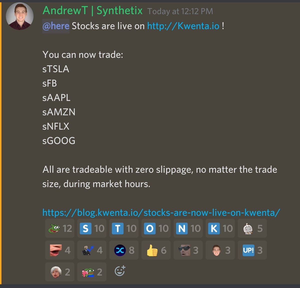 ChainLinkGod's tweet photo. Synthetic stonks are now live on @synthetix and @kwenta_io!

$sTSLA (@Tesla)
$sFB (@Facebook)
$sAAPL (@Apple)
$sAMZN (@Amazon)
$sNFLX (@Netflix)
$sGOOG (@Google)

$sMSFT (@Microsoft) and $sCOIN (@Coinbase) coming soon as well 👀

$FAANG $SNX $LINK $ETH https://t.co/wpKKTZAG0r